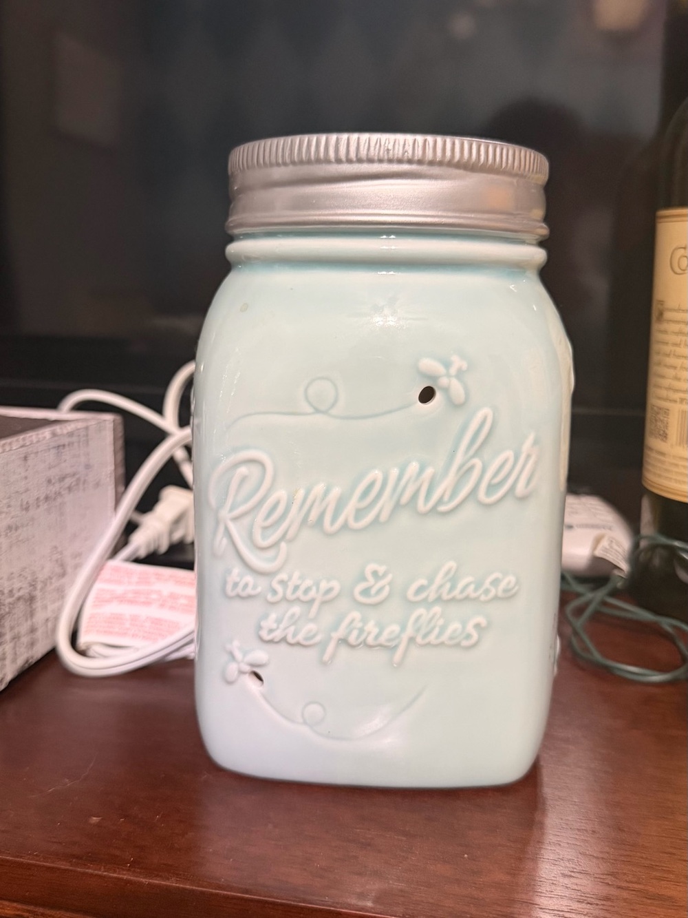 Remember Mason Jar Scentsy- turquoise color
